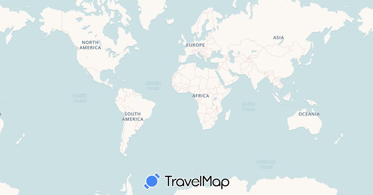 TravelMap itinerary: driving in Germany, Denmark, France, Italy (Europe)